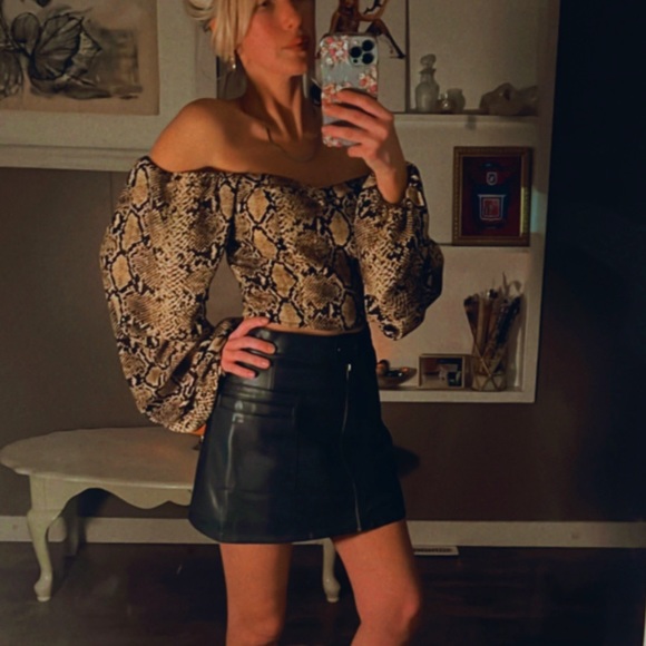 Etophe Studios Python Crop Blouse- Sz S - Picture 3 of 12